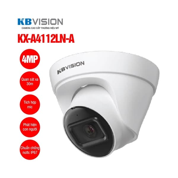 Camera IPC KBVision KX-A4112LN-A 4Mpx Dome