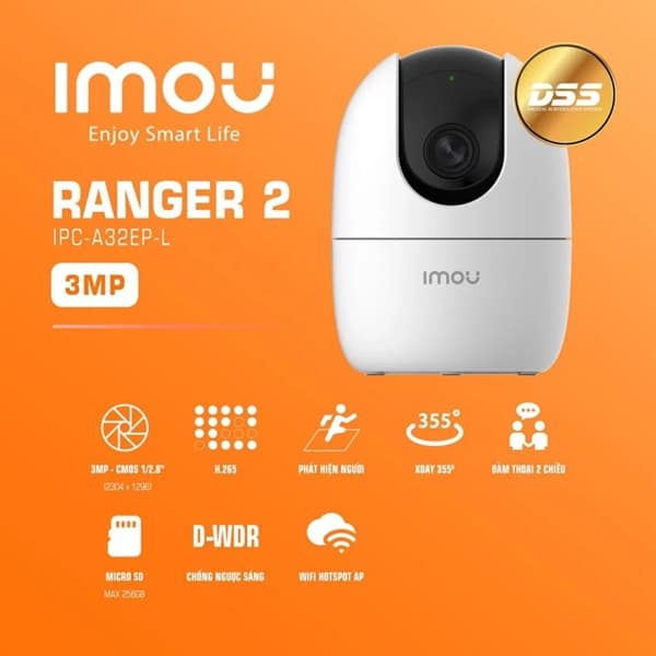 Camera IPC Wifi imou Ranger2 A32EP-L 3.0Mpx