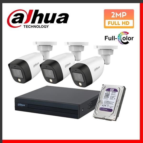 Combo 3 Camera Dahua HDCVI 2MP Full Color